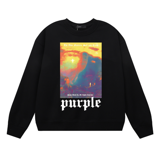 Purple  Men's Long-Sleeve T-shirt Sweatshirt 1137