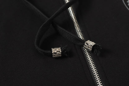 Chrome Hearts Rhinestone Horseshoe Hoodie - Black Gothic Streetwear Sweatshirt 2601