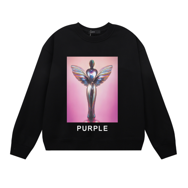 Purple Men's Long-Sleeve T-shirt Sweatshirt 1120