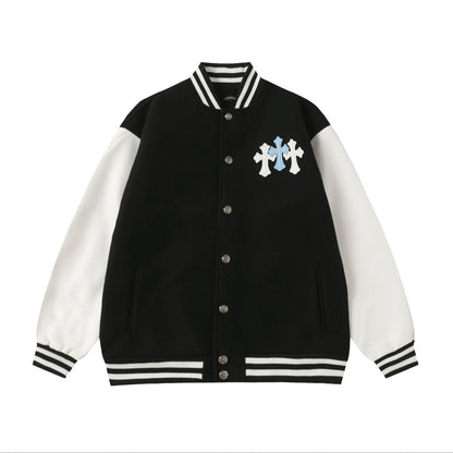 Chrome Hearts Black White Street Style Baseball Coat 0002