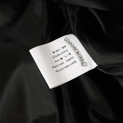 Chrome Hearts Faux Fur Cross Varsity Jacket - Black White Gothic Streetwear 035