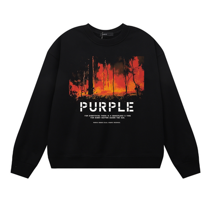 Purple Men's Long-Sleeve T-shirt Sweatshirt 1155
