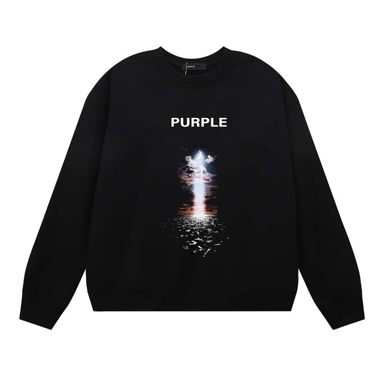 Purple  Men's Long-Sleeve T-shirt Sweatshirt 1139