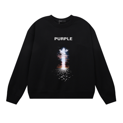 Purple  Men's Long-Sleeve T-shirt Sweatshirt 1139
