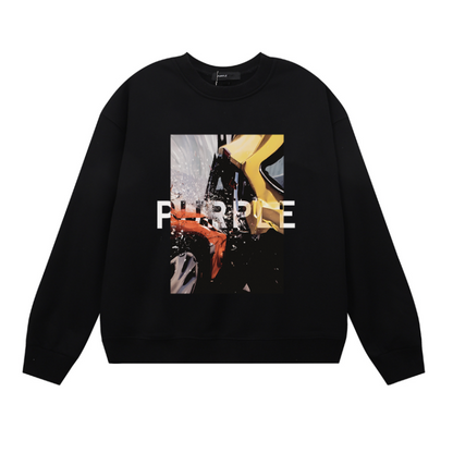 Purple Men's Long-Sleeve T-shirt Sweatshirt 1123