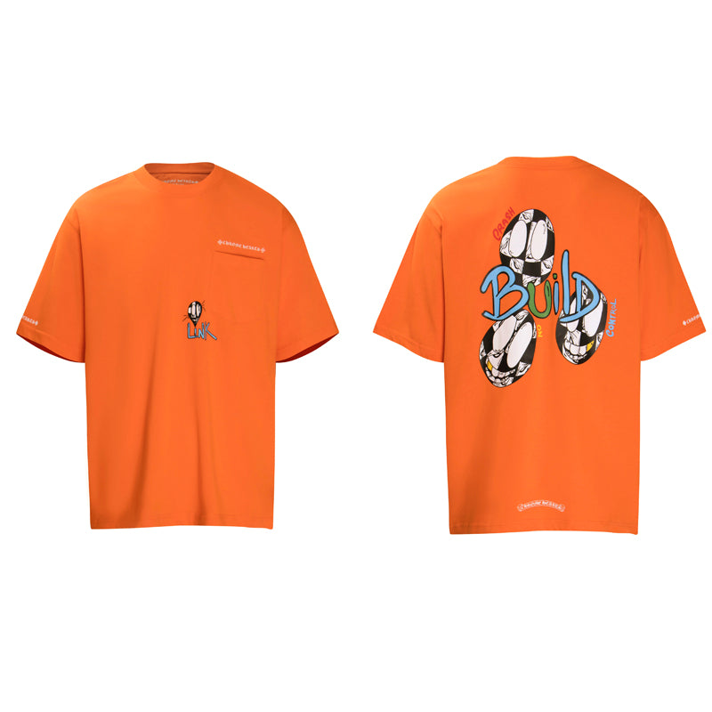 חולצת טי-שירט עם לבבות כרום K6017 