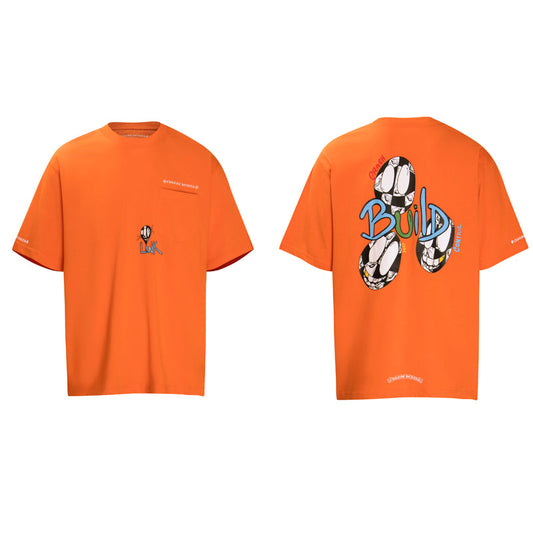 חולצת טי-שירט עם לבבות כרום K6017 