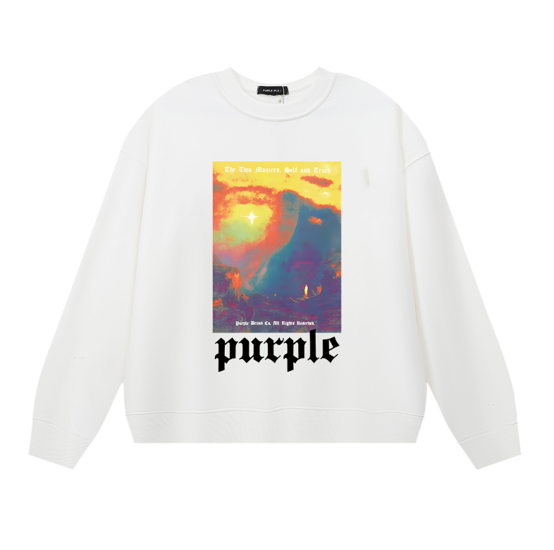 Purple  Men's Long-Sleeve T-shirt Sweatshirt 1137