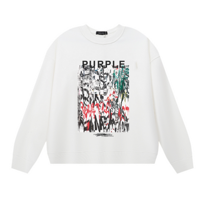 Purple Men's Long-Sleeve T-shirt Sweatshirt 1119